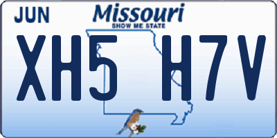 MO license plate XH5H7V