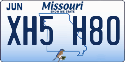 MO license plate XH5H8O