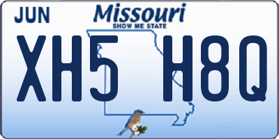 MO license plate XH5H8Q