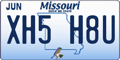MO license plate XH5H8U