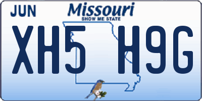 MO license plate XH5H9G