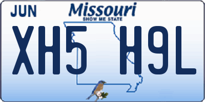 MO license plate XH5H9L