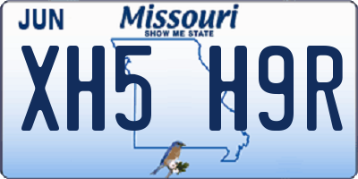 MO license plate XH5H9R