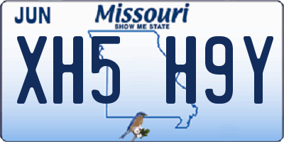 MO license plate XH5H9Y