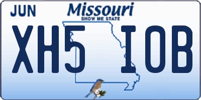 MO license plate XH5I0B