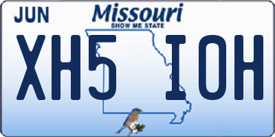 MO license plate XH5I0H