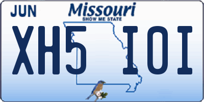 MO license plate XH5I0I