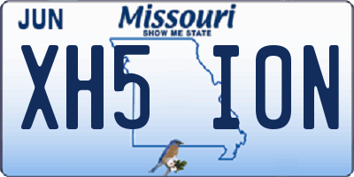 MO license plate XH5I0N