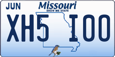 MO license plate XH5I0O