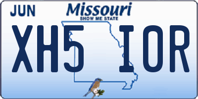 MO license plate XH5I0R