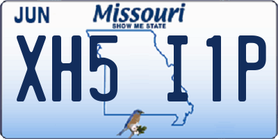 MO license plate XH5I1P