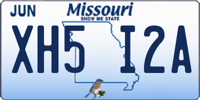 MO license plate XH5I2A