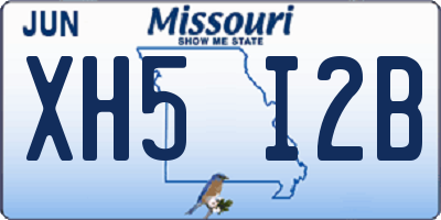 MO license plate XH5I2B