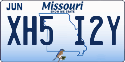 MO license plate XH5I2Y