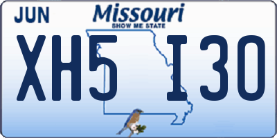 MO license plate XH5I3O
