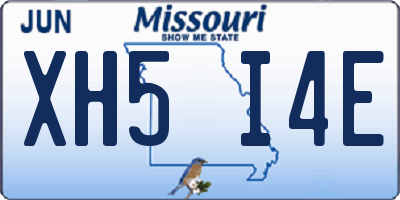 MO license plate XH5I4E