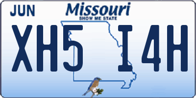 MO license plate XH5I4H