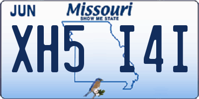 MO license plate XH5I4I