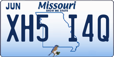 MO license plate XH5I4Q