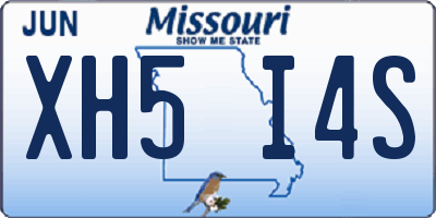 MO license plate XH5I4S