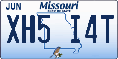 MO license plate XH5I4T