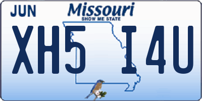 MO license plate XH5I4U
