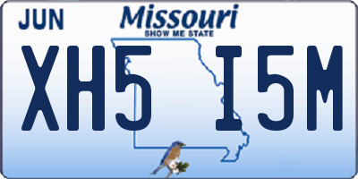 MO license plate XH5I5M