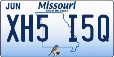MO license plate XH5I5Q