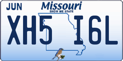 MO license plate XH5I6L