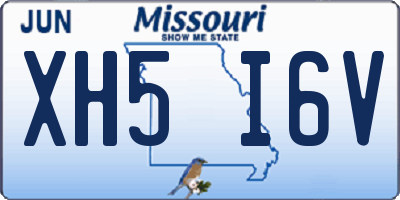 MO license plate XH5I6V