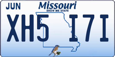 MO license plate XH5I7I