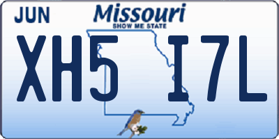 MO license plate XH5I7L