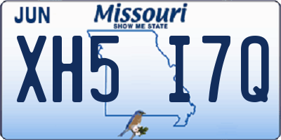 MO license plate XH5I7Q