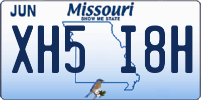 MO license plate XH5I8H