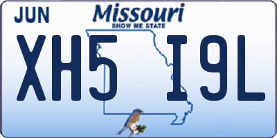 MO license plate XH5I9L
