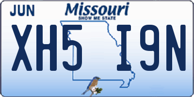 MO license plate XH5I9N