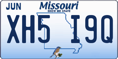 MO license plate XH5I9Q