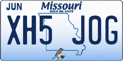 MO license plate XH5J0G