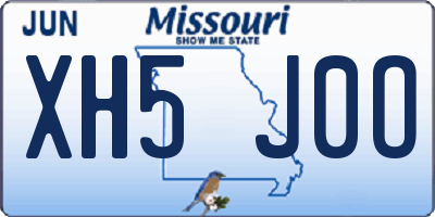 MO license plate XH5J0O