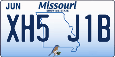 MO license plate XH5J1B