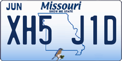 MO license plate XH5J1D