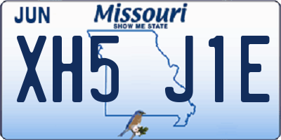 MO license plate XH5J1E
