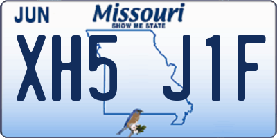 MO license plate XH5J1F