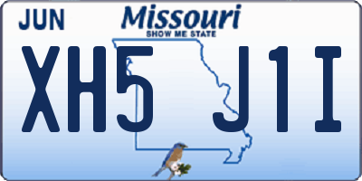 MO license plate XH5J1I