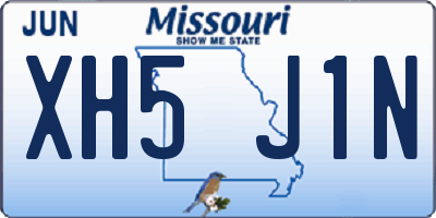 MO license plate XH5J1N