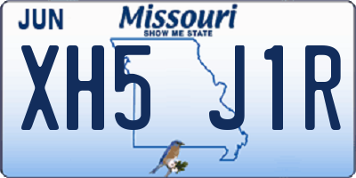 MO license plate XH5J1R