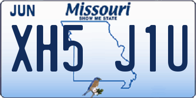 MO license plate XH5J1U