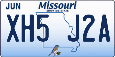 MO license plate XH5J2A