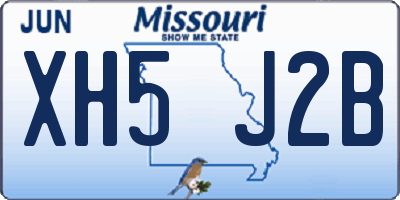 MO license plate XH5J2B