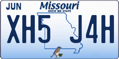 MO license plate XH5J4H
